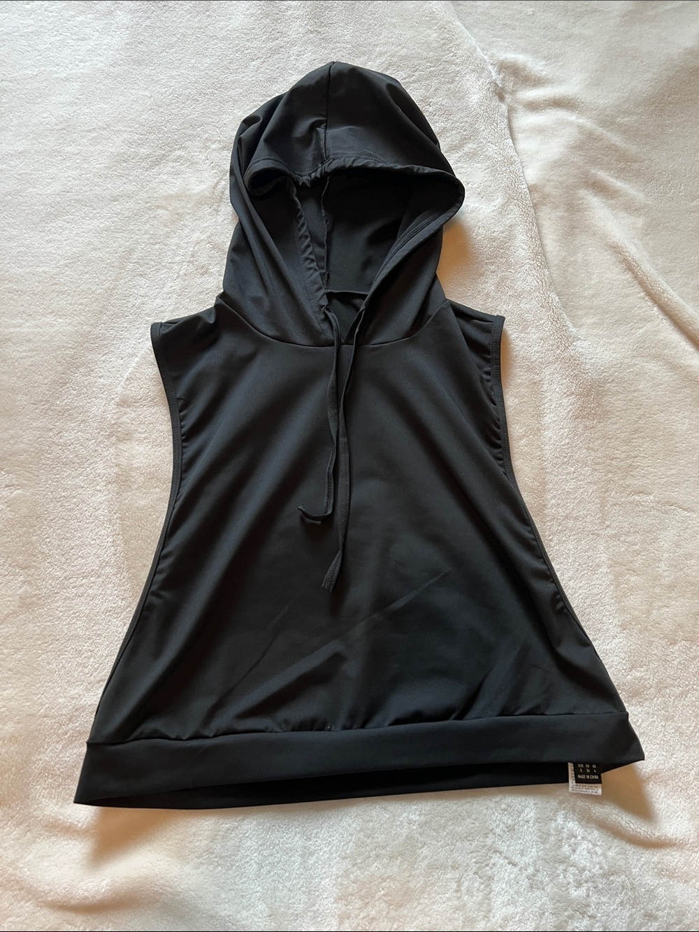 SHEIN Black Hooded Sleeveless Top